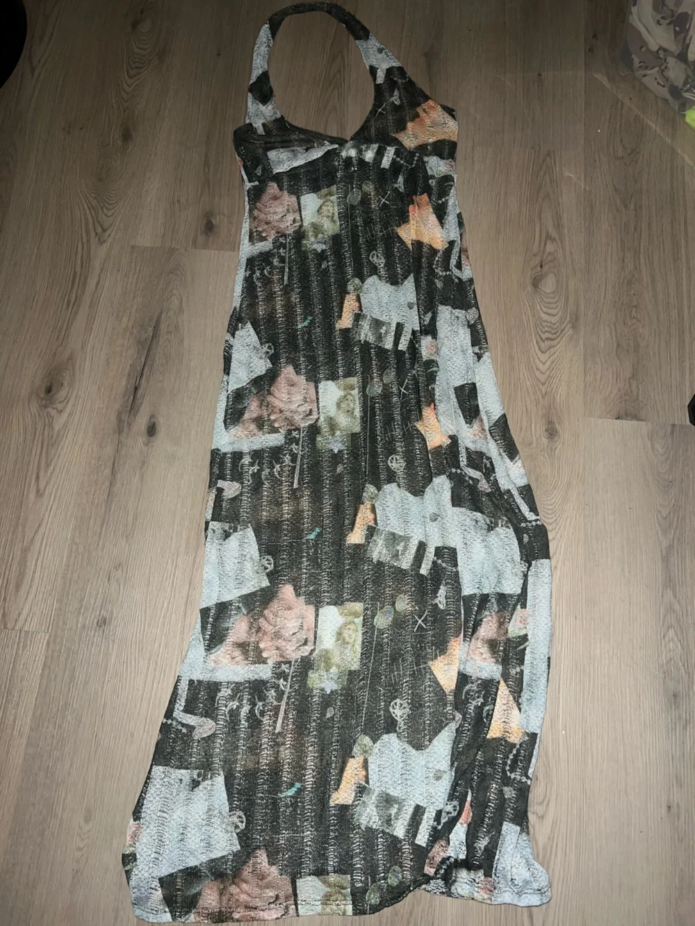 COLLUSION Abstract Scoop Neck Knit Beach Dress – Multi (Size 10)